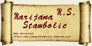 Marijana Stambolić vizit kartica